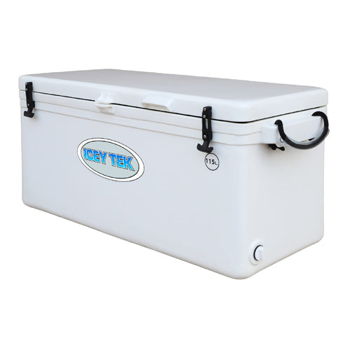 Icey Tek - 115L - Split Lid - Ice Box Cooler- White - Split Lid Right image 1