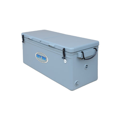 Icey Tek - 160L - Split Lid - Ice Box Cooler - Grey - Split Lid Left image 1