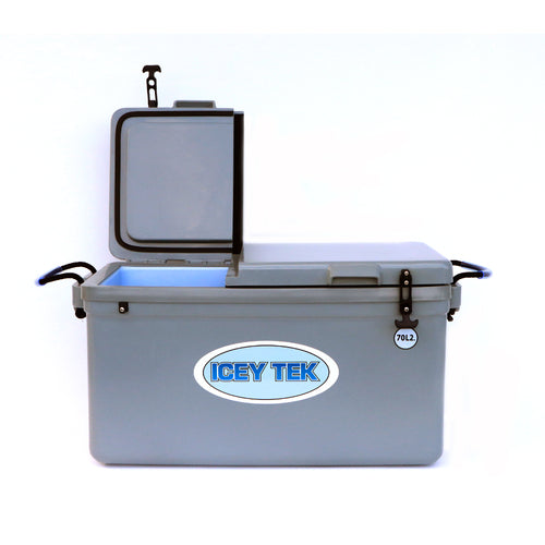 Icey Tek - 70L - Split Lid - Ice Box Cooler - Grey - Split Lid Right image 1