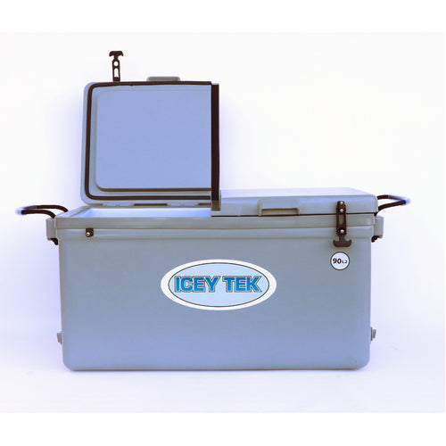 Icey Tek - 90L - Split Lid - Ice Box Cooler - Grey - Split Lid Right image 3