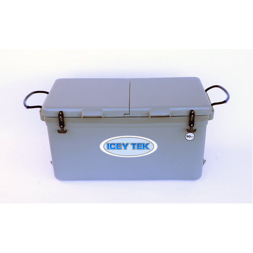 Icey Tek - 90L - Split Lid - Ice Box Cooler - Grey - Split Lid Left image 2