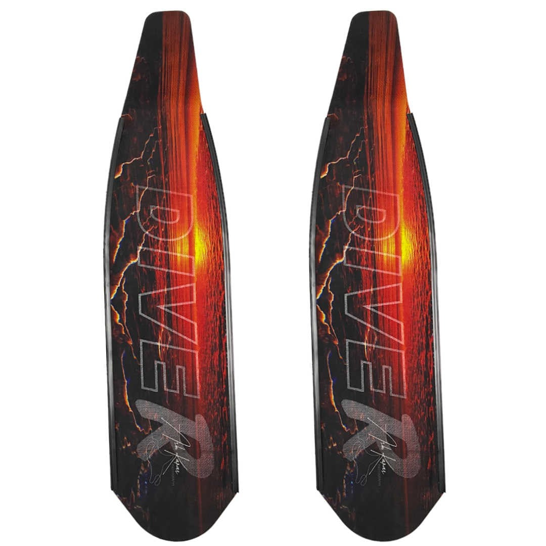 DiveR - Fin Blades - Coral Sunset - Carbon - Carbon, Medium image