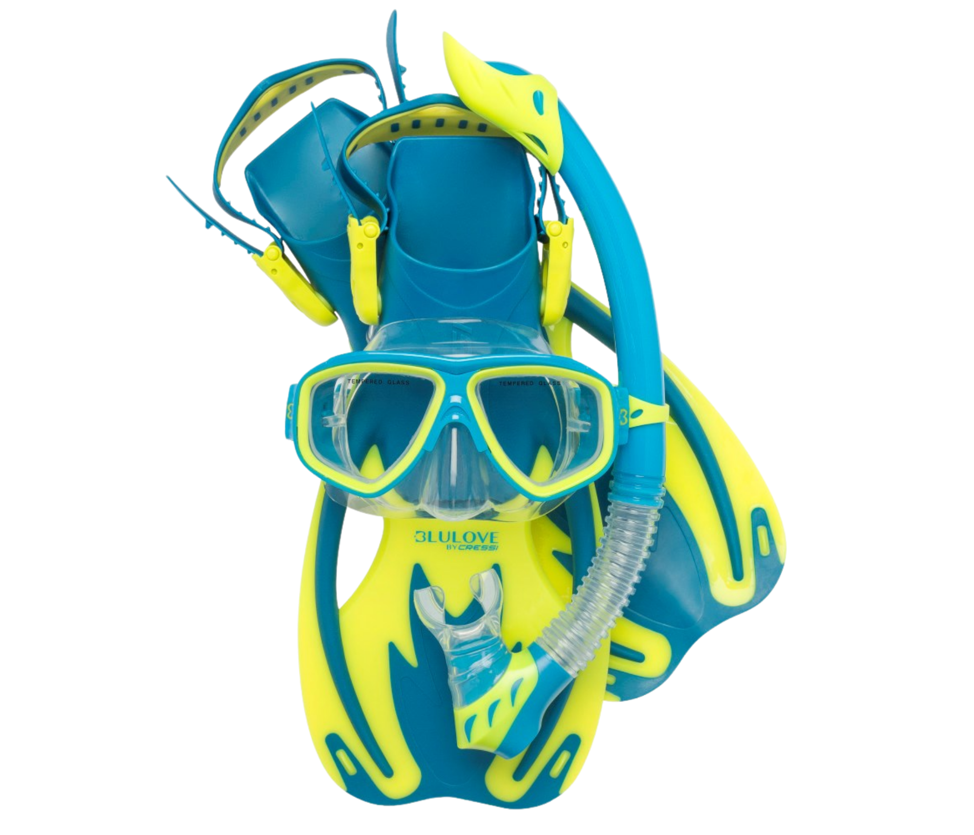 Cressi - Rocks Junior Mask, Snorkel + Fin Set