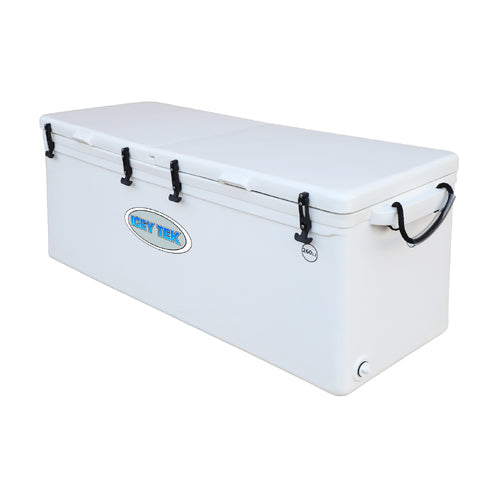Icey Tek - 260L - Split Lid - Ice Box Cooler - White - Split Lid Left image 1
