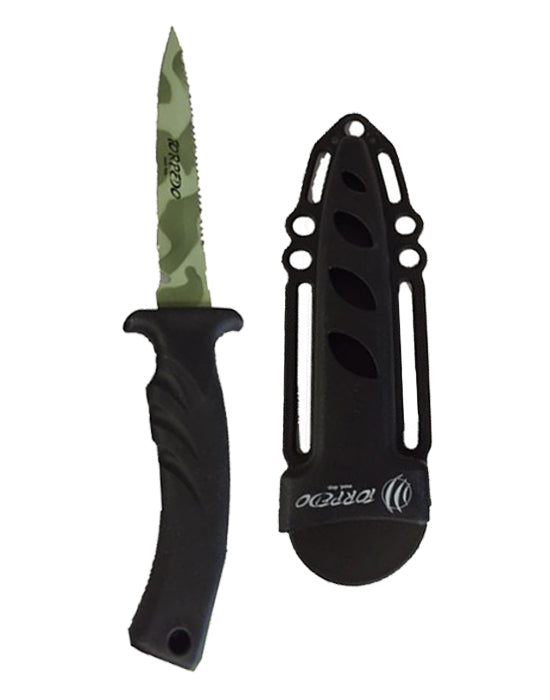 Mac Coltellerie - Torpedo 11BE Dive Knife - Black handle / Camo Blade image 0