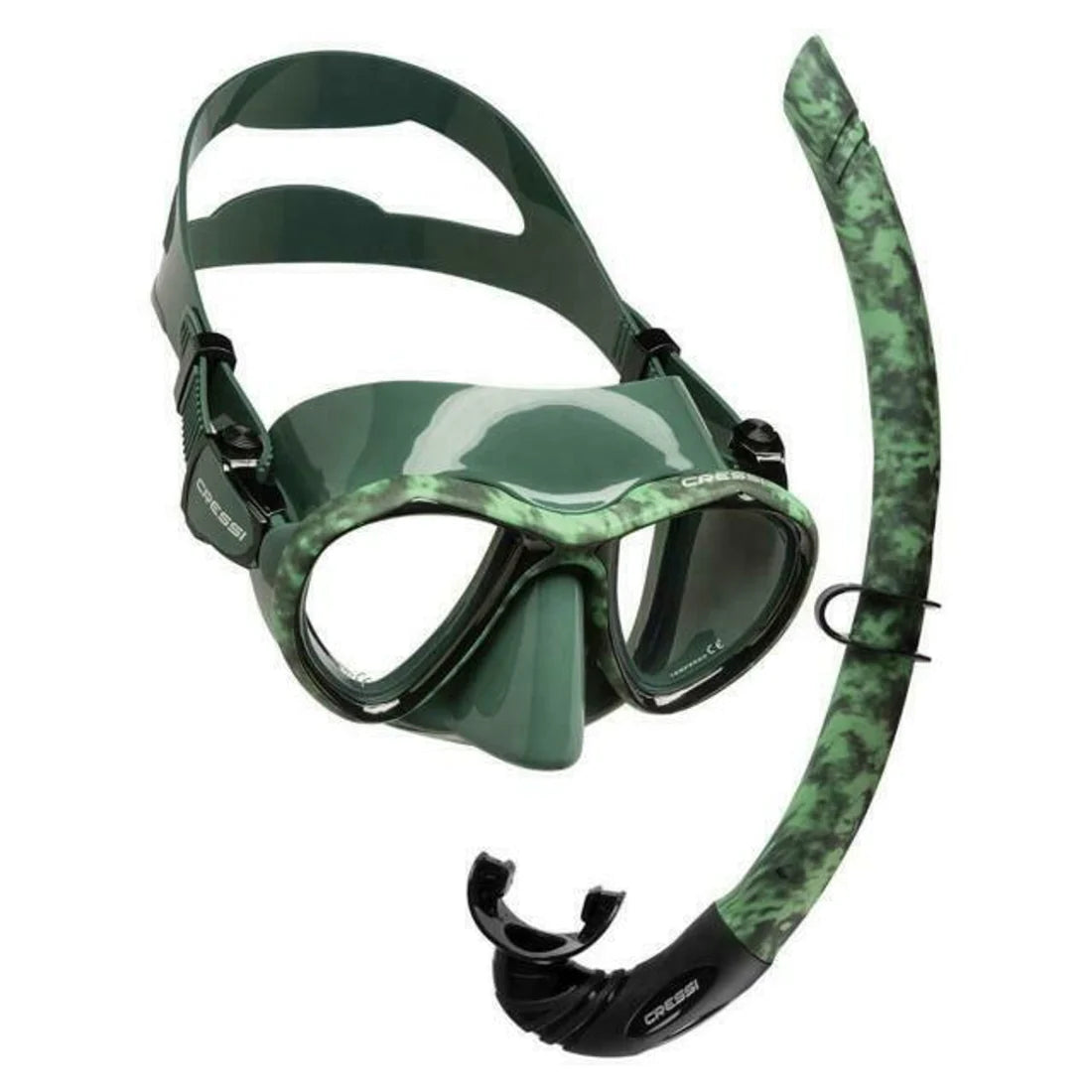 Cressi - Metis + Corsica Mask And Snorkel Set - Green Camo image