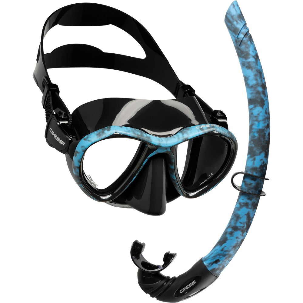 Cressi - Metis + Corsica Mask And Snorkel Set - Blue camo image