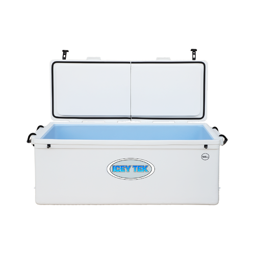 Icey Tek - 160L - Split Lid - Ice Box Cooler - White - Split Lid Left image 3