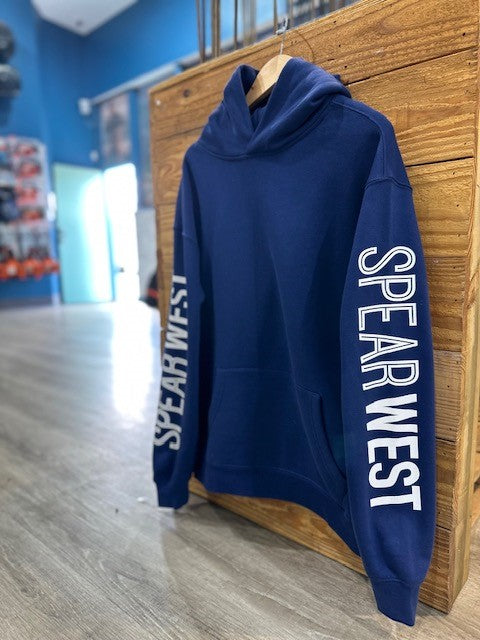 Spear West - Navy Hoodie - Sleeve Print - XL image