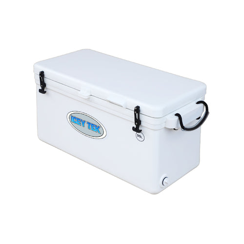Icey Tek - 90L - Split Lid - Ice Box Cooler - White - Split Lid Right image 2