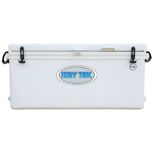 Icey Tek - 115L - Split Lid - Ice Box Cooler- White - Split Lid Left image 0