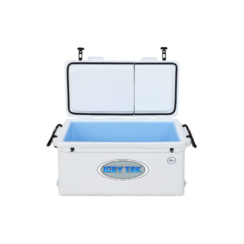 Icey Tek - 70L - Split Lid - Ice Box Cooler - White - Split Lid Left image 1