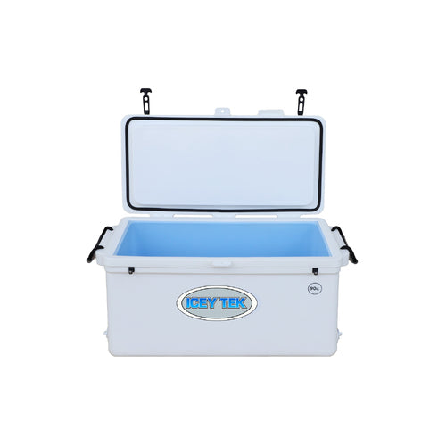 Icey Tek - 90L - Split Lid - Ice Box Cooler - White - Split Lid Left image 1