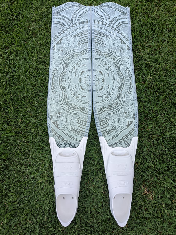 Penetrator - Composite Fin Blades -  Ghost Mandala - Extra Soft, White Rails image