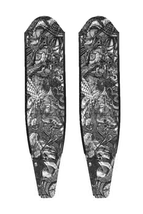 DiveR - Fin Blades - B+W Reef Life - Carbon - Medium image