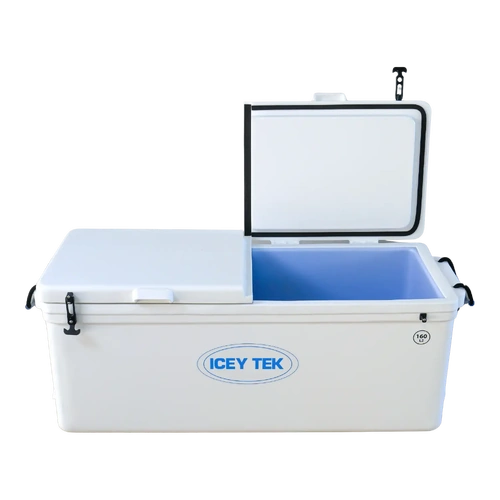 Icey Tek - 160L - Split Lid - Ice Box Cooler - White - Right Opening image 0