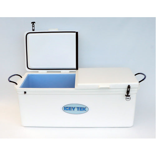 Icey Tek - 160L - Split Lid - Ice Box Cooler - White - Split Lid Left image 1