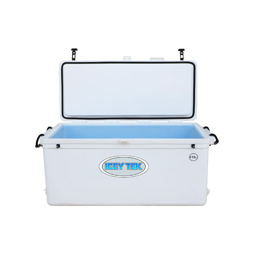 Icey Tek - 115L - Split Lid - Ice Box Cooler- White - Split Lid Right image 2