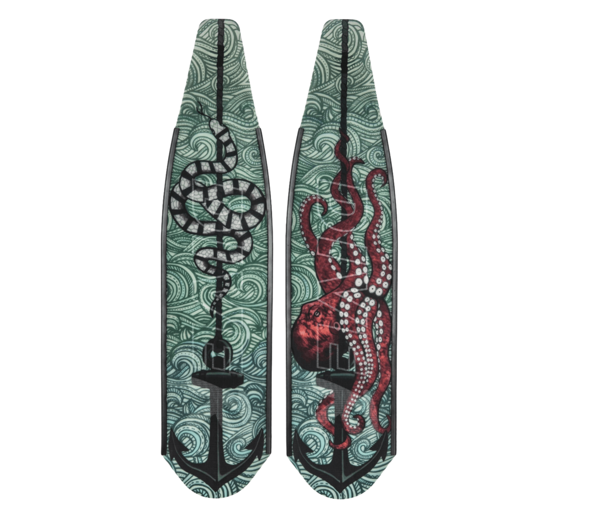 DiveR - Fin Blades - Octopus and Anchors - Composite