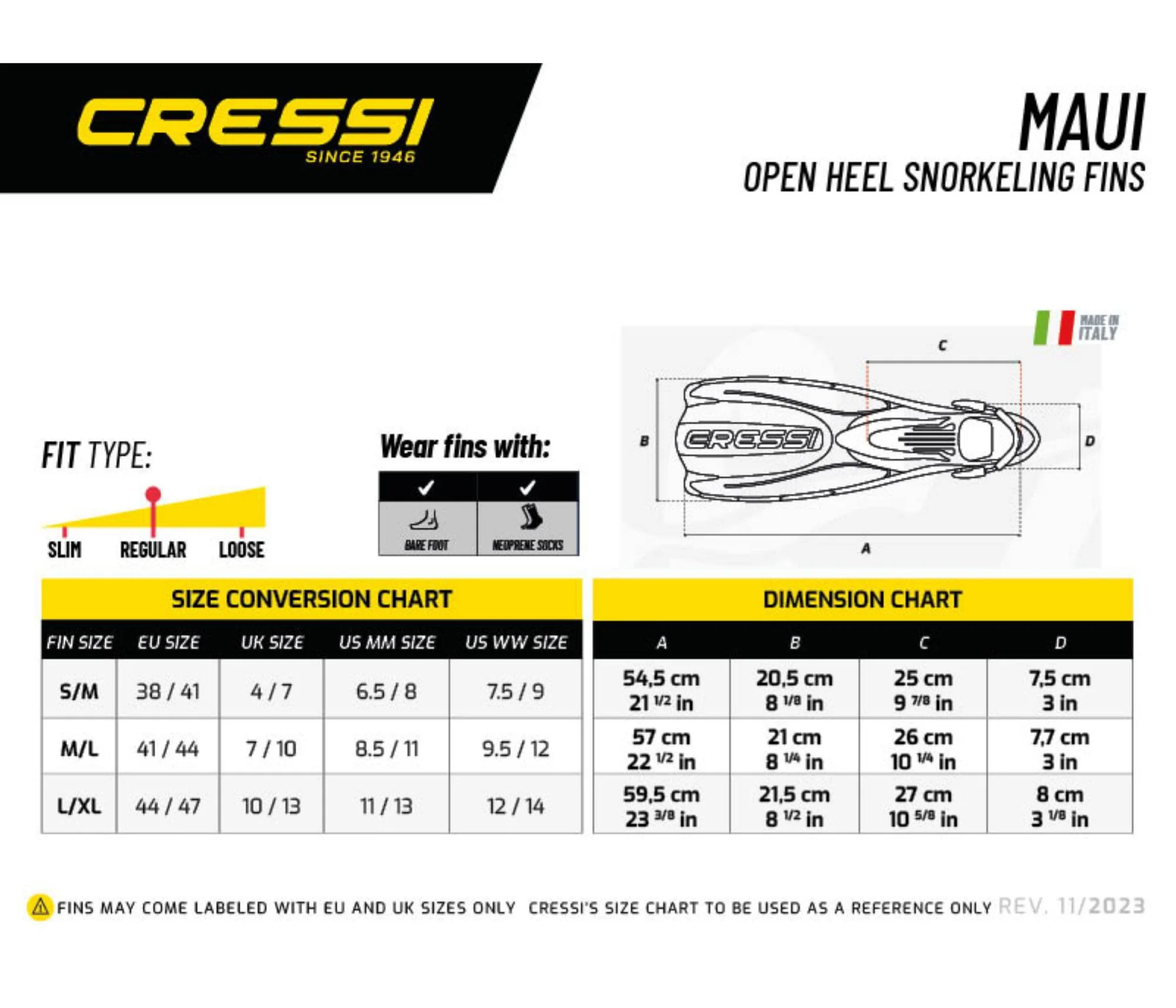 Cressi - Maui Open End Fins