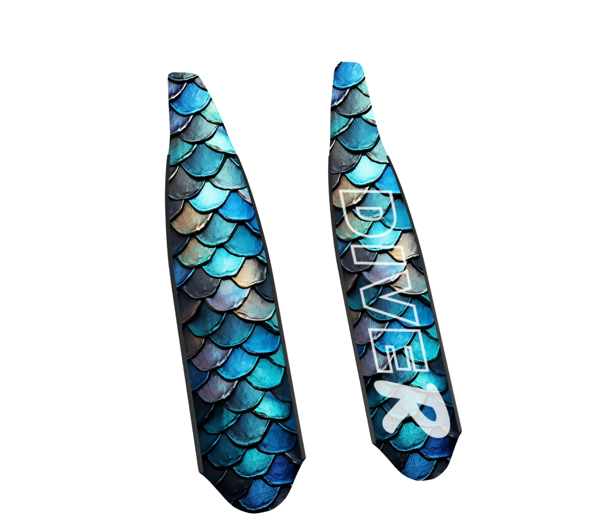 DiveR - Fin Blades - Blue Scale - Carbon