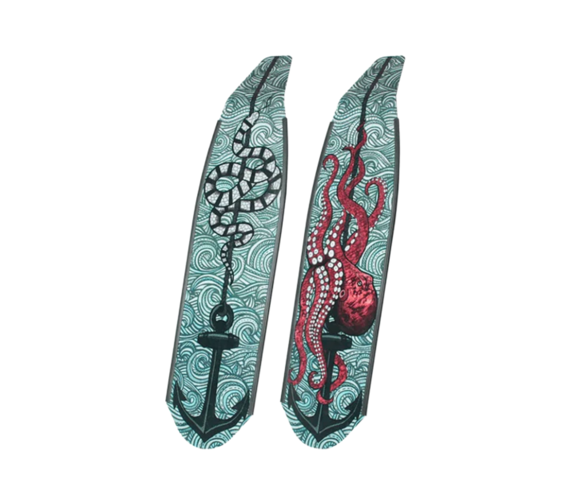 DiveR - Fin Blades - Octopus and Anchors - Composite