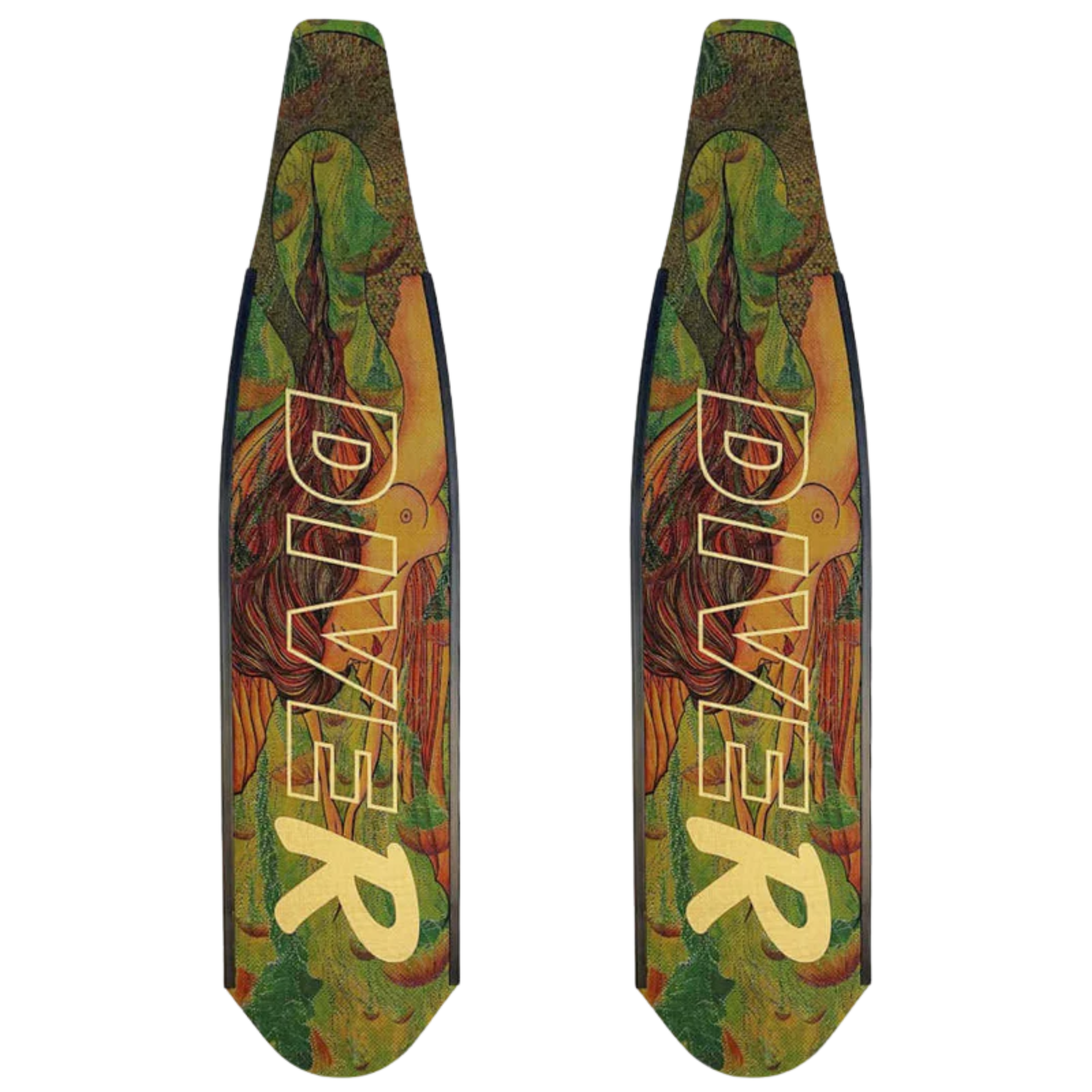 DiveR - Fin Blades - Green Mermaid - Carbon