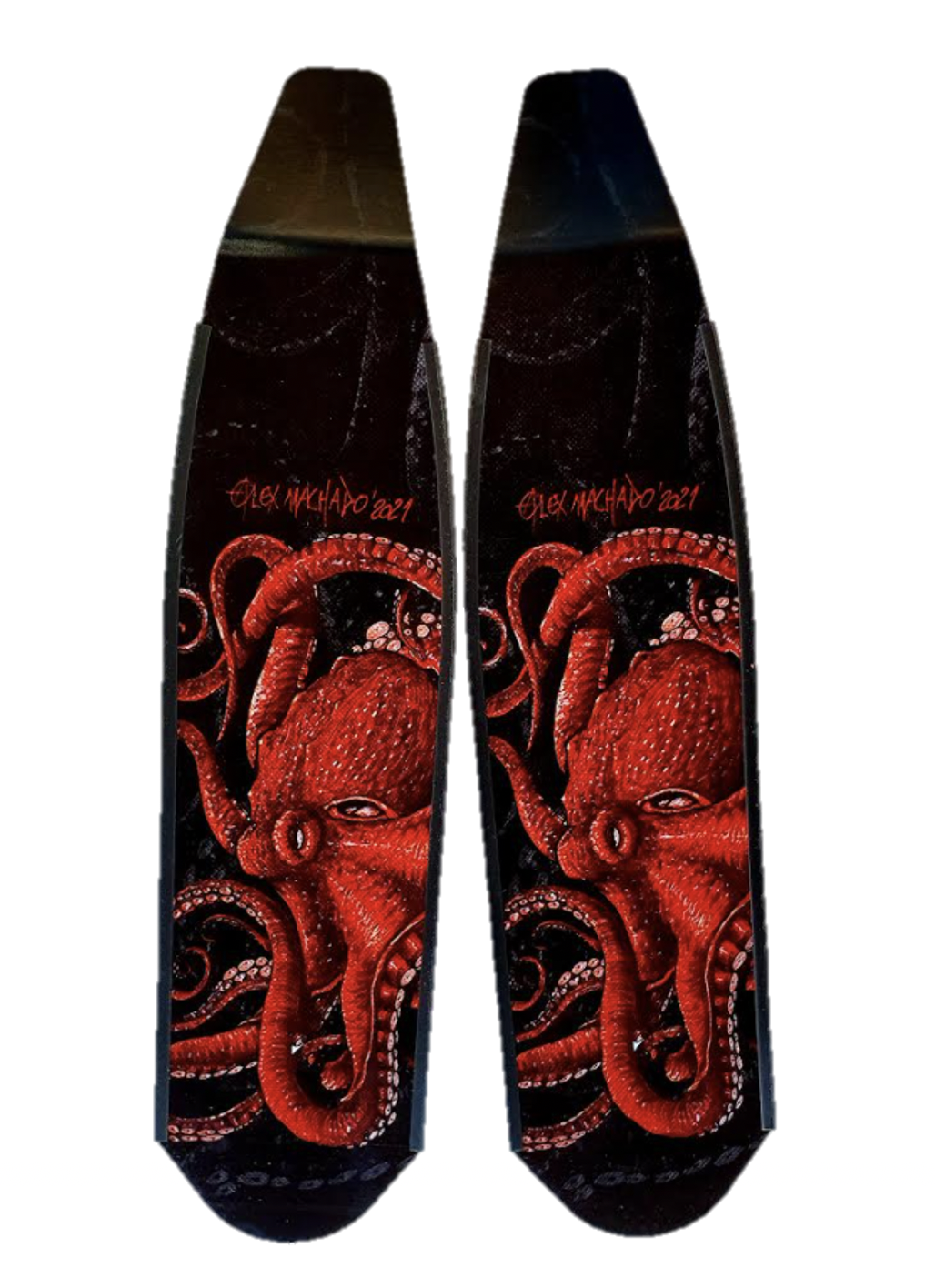DiveR - Fin Blades - Wild Red Octopus - Composite - Soft image